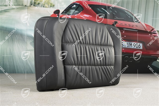 Back seat backrest, Draped leather, black, Coupe, L