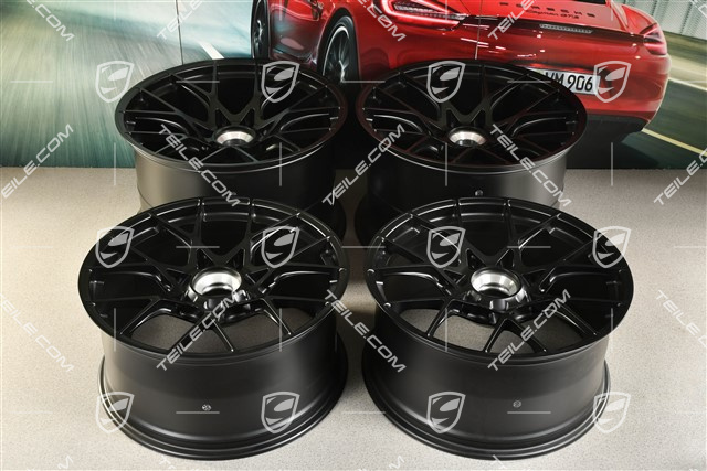 20"+21" GT3RS komplet felg, felgi 10J x 20 ET45 + 13J x 21 ET31, czarny satynowy mat