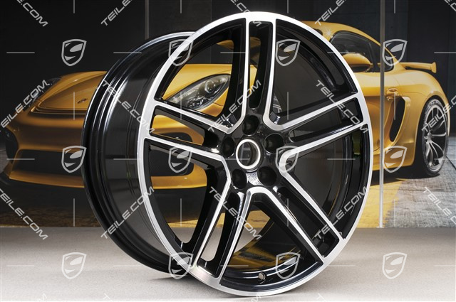 20" Komplet felg "Macan Turbo", 9J x 20 ET26 + 10J x 20 ET19, BORBET, czarny perłowy metalik Jet Black