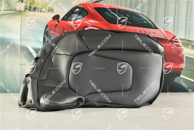 Materiał siedzenia / oparcia / Tapicerka fotela, skóra, czarna, R