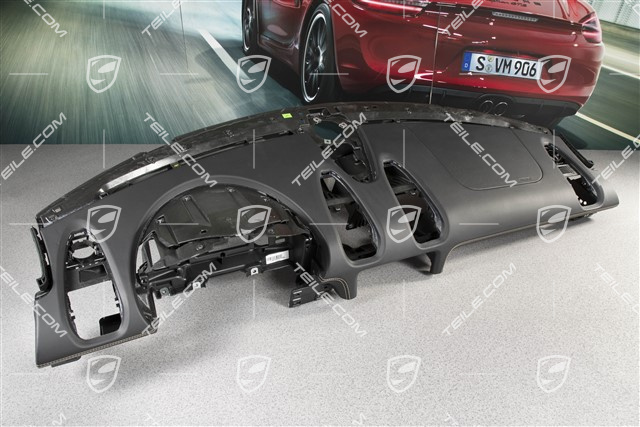 Dashboard, upper part, Leather Black / Luxor beige