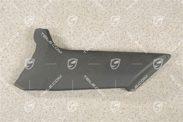 Centre console, Lateral cover, Leatherette, Black, L