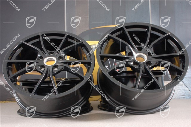 20" Komplet felg Carrera S IV, 8J x 20 ET57 + 10J x 20 ET45, czarny połysk