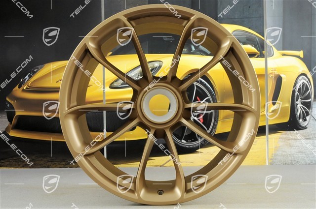 20"+ 21" GT3RS Felgensatz, mit GT3RS Schriftzug, 9,5J x 20 ET50 + 12,5J x 21 ET48, aurum metallic