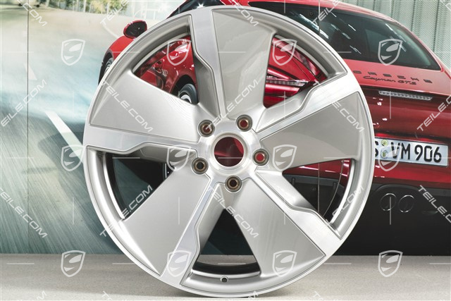 21-inch wheel rim Taycan Exclusive Design, 11,5J x 21 ET66, Platinum Silver, rear, R