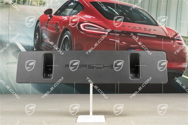 Front bumper number / Licence plate support, large, Black, Turbo