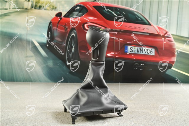 GT4 RS, Shift lever / gear shift knob with leather gaiter / sleeve, Leather Black, PDK