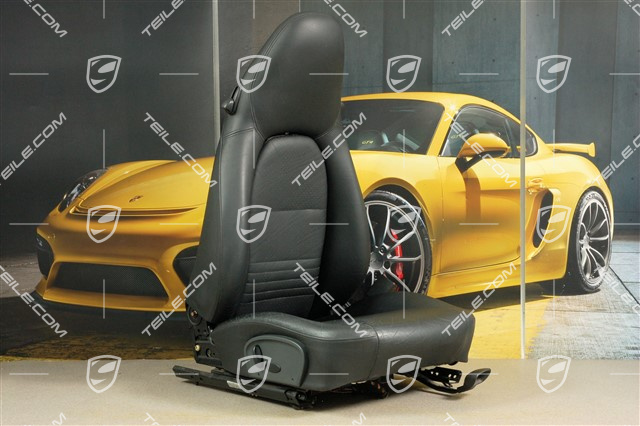 Seat, manual adjustable, heating, leather, Black, damaged, R