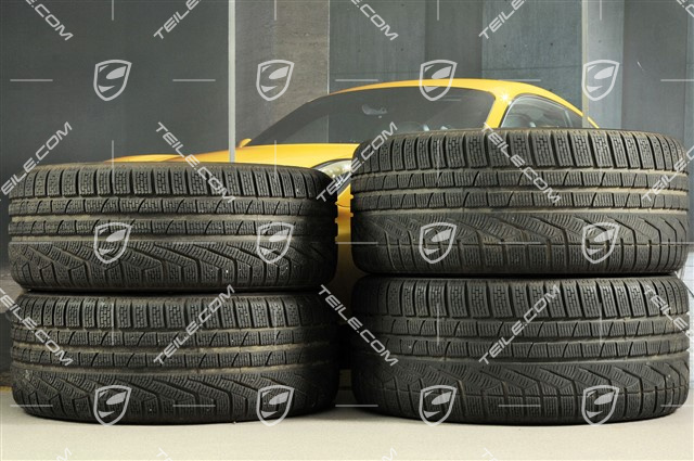 18" Boxster Winterräder Satz, 8J x 18 ET57 + 9J x 18 ET47 + Winterreifen Pirelli Sottozero II 235/45 R18 + 265/45 R18, mit RDK-Sensoren