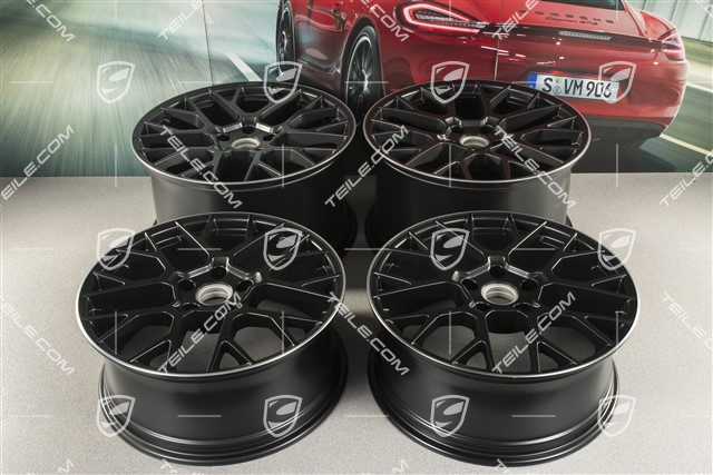 20+21" Komplet felg RS Spyder, felgi: przednie 8,5J x 20 ET53 + tylne 11,5J x 21 ET67, czarny satynowy półmat
