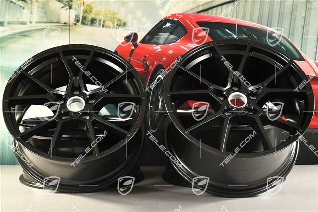 20" komplet felg Cayenne S, 10,5J x 20 ET64 + 9J x 20 ET50, czarny satynowy mat