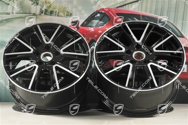 20-inch wheel rim set Exclusive Design, 10,5J x 20 ET71 + 9,5J x 20 ET71, for winter use, black high gloss