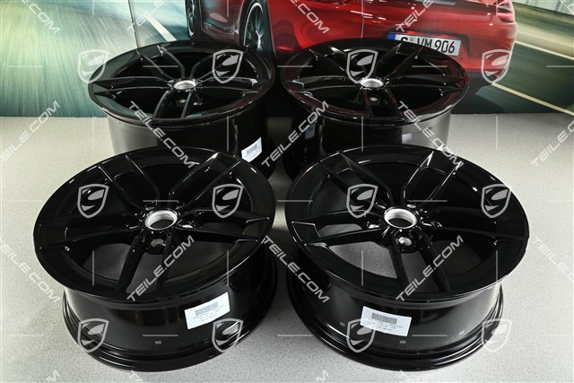 20"+21" Carrera Exclusive Design Felgensatz, Felgen 8,5J x 20 ET50 + 11,5J x 21 ET79, schwarz hochglanz