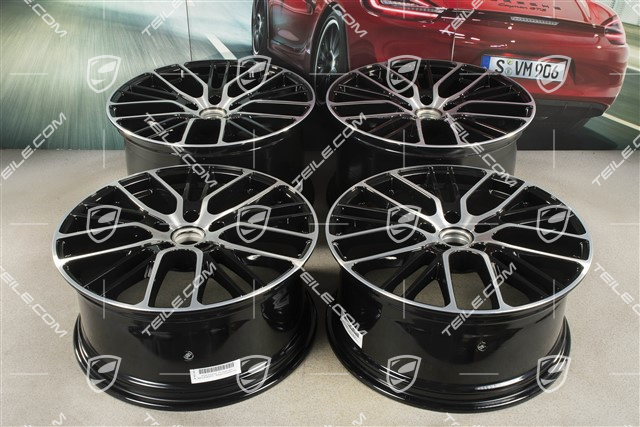 21" Felgensatz Panamera Exclusive Design Sport, 9,5J x 21 ET71 + 11,5J x 21 ET69, schwarz hochglanz