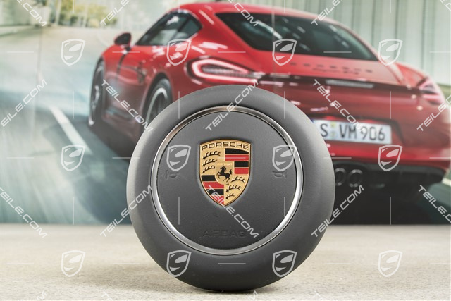 Airbag-Einheit, Leder, Schwarz