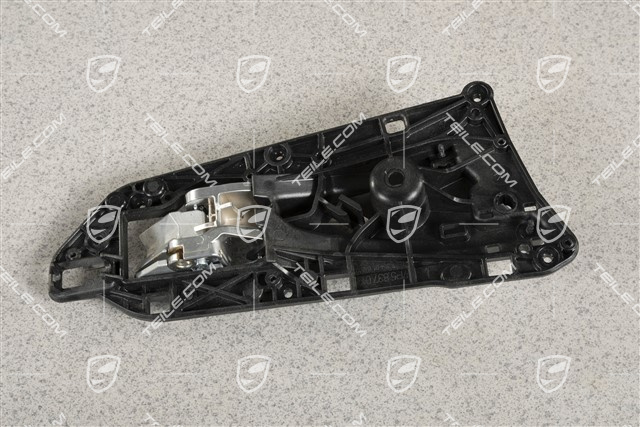 TuerOeffner / Türöffner / Innenbetaetigung, Hinten, Schwarzmatt/ Galvanosilber, L