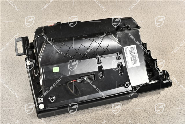 Schowek na rękawiczki kompletny, Skóra, czarna