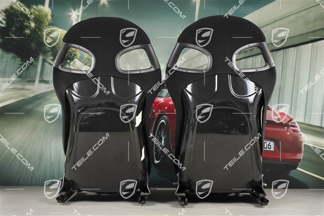 Fotele kubełkowe, czarny welur, z herbem Porsche, L+R