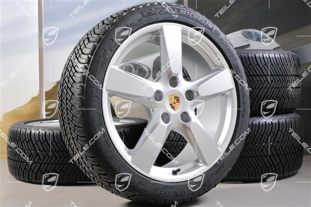 19" Koła zimowe komplet, Cayman S, 8J x 19 ET57 + 9,5J x 19 ET45, opony Michelin Pilot Alpin 4 235/40 R19 + 265/40 R19, z czujnikami ciśnienia RDK