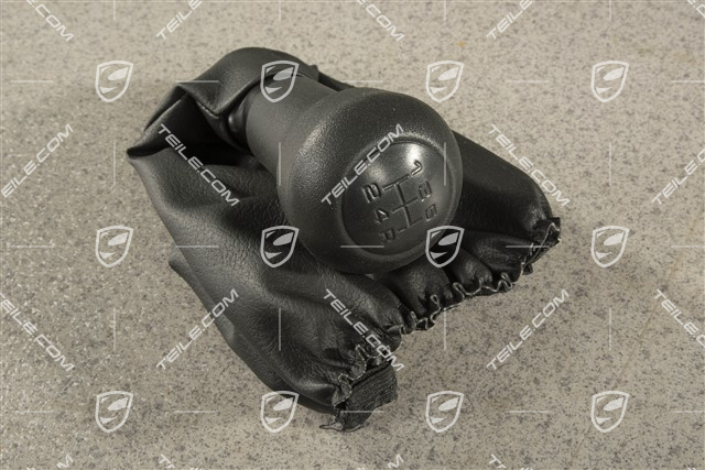 Selector lever / shift knob, Leatherette, Black