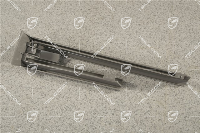Front seat rail cover, Rear, Platinum grey, R