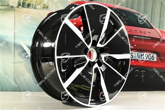 21" felga Macan Turbo, 8,5J x 21 ET27, czarny wysoki połysk