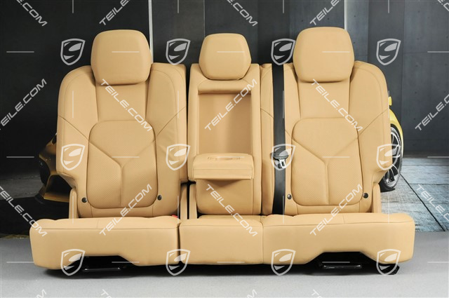 Rear Seats, embossed leather, Luxor Beige, set L+R