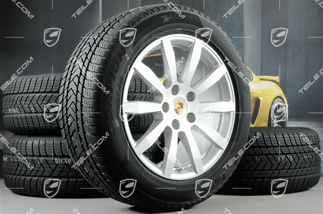 19" Cayenne S Winterräder Satz, Felgen 8,5J x 19 ET47 + 9,5J x 19 ET54 + NEUE Pirelli Winterreifen 255/55 R19 + 275/50 R19, mit RDK-Sensoren