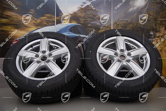 18" Cayenne S III Winterräder Satz, 4x Felgen 8 J x 18 ET 53 + 4x Dunlop Winterreifen 255/55 R 18 109V XL M+S, ohne RDK-Sensoren