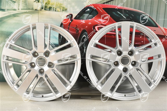 20-inch wheel rim set Panamera Design 2, 9,5J x 20 ET71 + 11,5J x 20 ET68, Brilliant chrome