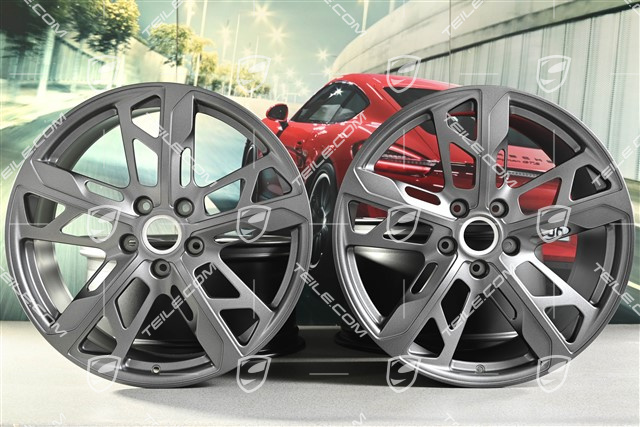 21" Komplet felg Cross Turismo Design, 9,5J x 21 ET60 + 11,5J x 21 ET66, Vesuvius grey