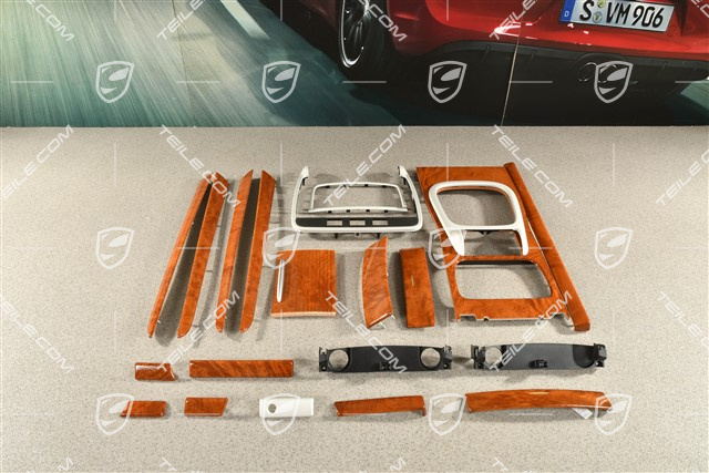 Dashboard, centre console trim moulding set / kit, Olive ash burl High gloss
