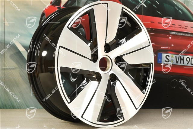 19-inch wheel rim Taycan S, 8J x 19 ET50, black high gloss + glossy Surface