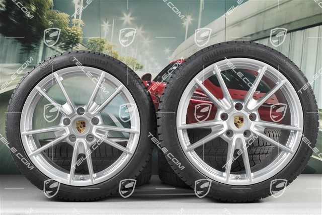 19-/20-inch Carrera winter wheel set, wheel rims 8,5J x 19 ET52 + 11J x 20 ET66 + Continental winter tyres 235/40 R19 + 295/35 R20, with TPMS, DOT/prod. year 2022
