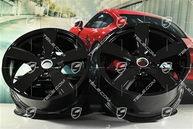 20-inch wheel rim set Carrera Sport, 8,5J x 20 ET57 + 10,5J x 20 ET51, black high gloss