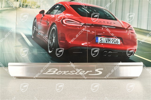 Blenden/Einstiegleisten, unbeleuchtet , Edelstahl, "Boxster S", 1 stuck