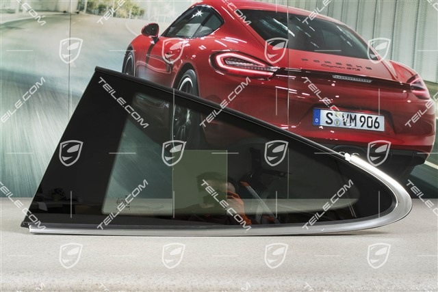 Szyba boczna tylna, polerowane aluminium, privacy, L