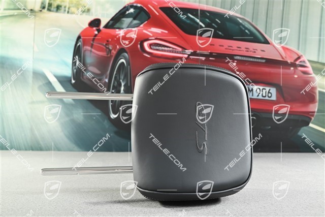Head rest, with GTS logo, smooth leather, black