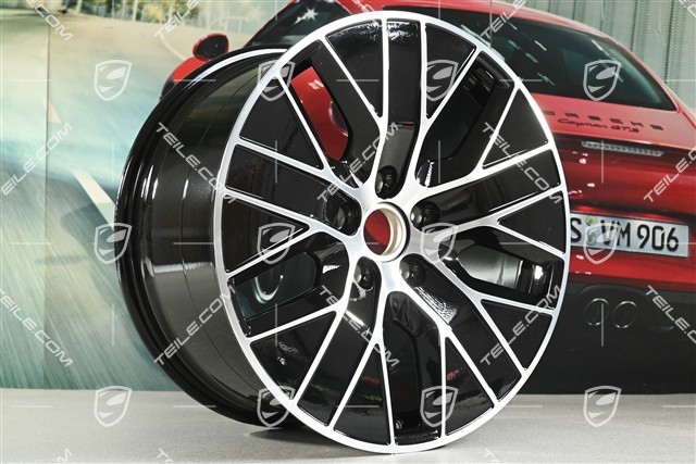 20" felga Macan S, 10J x 20 ET49, czarny wysoki połysk
