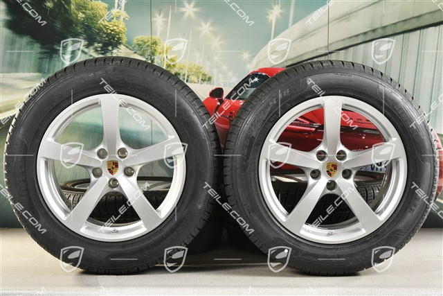 18" "Macan" Winterräder Satz, Felgen 8J x 18 ET21 + 9J x 18 ET21 + Pirelli Winterreifen 235/60 ZR 18 + 255/55 ZR 18, mit RDK-Sensor