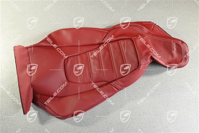 Lehnenbezug, Sportsitz plus, Belüftet, Leder Bordeauxrot mit Kreide Naht Faden, L