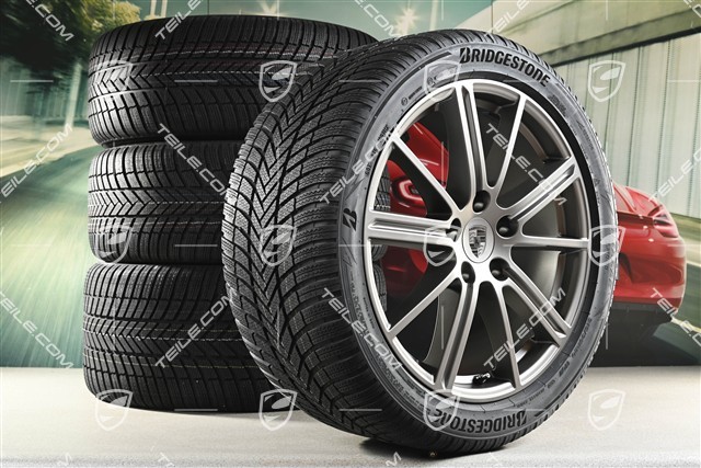 20-inch Panamera Turbo Winter wheel set, wheel rims 9,5J x 20 ET71 + 10,5J x 20 ET71 + NEW Bridgestone winter tyres 275/40 R20 + 315/35 R20, Turbonite