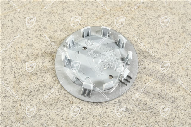 Dekielek ozdobny koła, wklęsły, herb w kolorze rodu, platynowe srebro / platinum silver