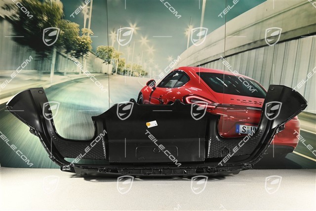 Rear bumper, lower lining, Matt Black