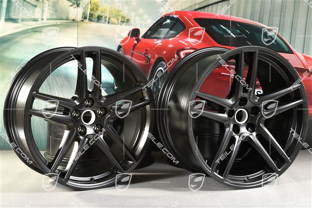 20-inch alloy wheel "Macan Turbo", 9J x 20 ET 26 + 10J x 20 ET19, BORBET, black satin mat