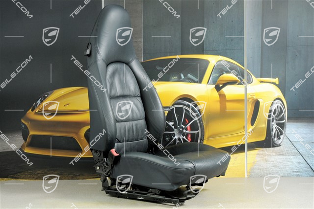 Seat, manual adjustable, heating, leather, Metropole blue, Draped, damaged, L