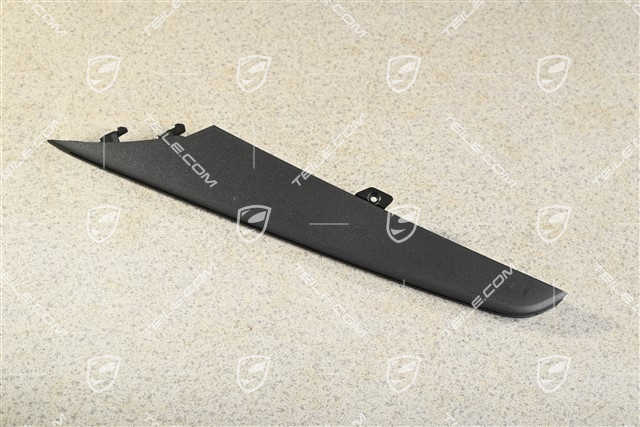 Trim cover for front bumper retaining frame, lower part, Matte Black, L