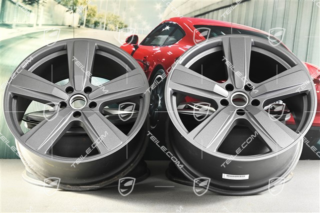 22-inch wheel rim set Cayenne Exclusive Design Sport, 10J x 22 ET48 +11,5J x 22 ET61, vesuvgrau