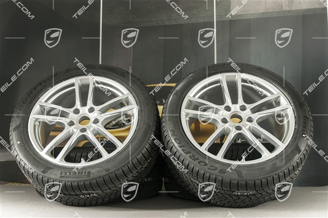 20" koła zimowe Cayenne Sport, komplet, felgi 9J x 20 ET50 + 10,5J x 20 ET64 + opony zimowe Pirelli 275/45 R20 + 305/40 R20, z czujnikami ciśnienia