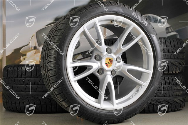18-inch Carrera IV wheel set, wheels 8J x 18 ET57 + 11J x 18 ET51 + NEW winter tyres 235/40 R18 + 295/35 R18